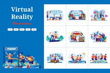 Realidad virtual Paquete de Ilustraciones