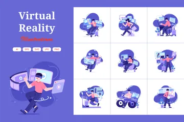 Realidad virtual Paquete de Ilustraciones