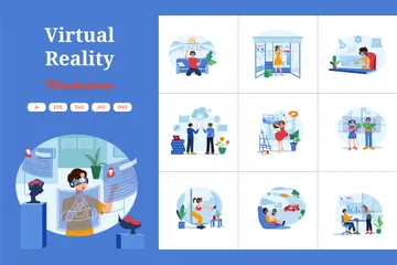 Realidad virtual Illustration Pack