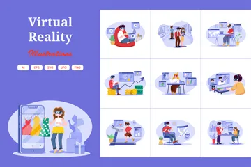 Realidad virtual Paquete de Ilustraciones