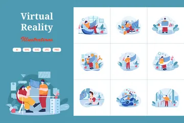 Realidad virtual Paquete de Ilustraciones