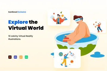 Realidad virtual Paquete de Ilustraciones