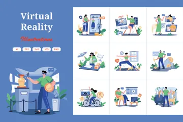 Realidad virtual Paquete de Ilustraciones