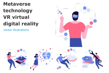 Realidad virtual Paquete de Ilustraciones