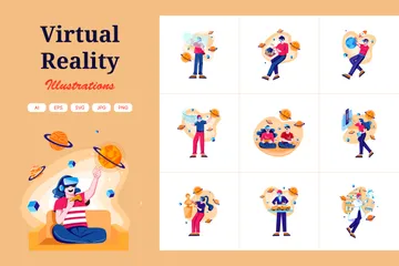 Realidade virtual Pacote de Ilustrações