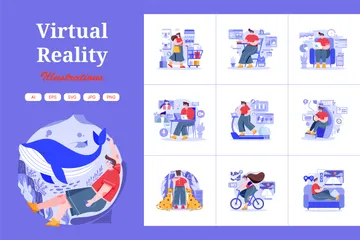 Realidade virtual Illustration Pack