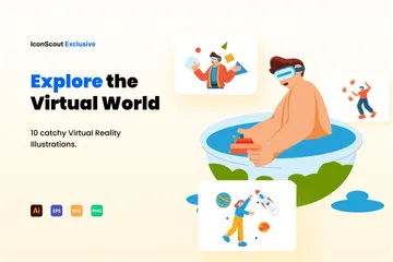 Realidade virtual Pacote de Ilustrações