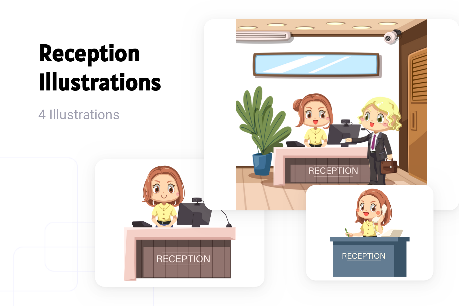 Premium Reception Illustration pack from People Illustrations