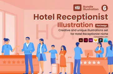 Réceptionniste d'hôtel 1 Pack d'Illustrations