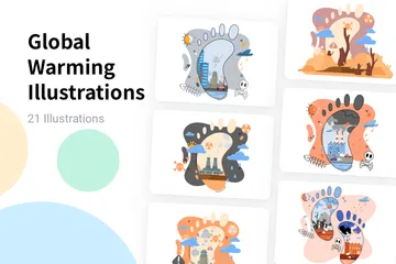 Le réchauffement climatique Pack d'Illustrations