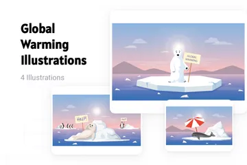Le réchauffement climatique Pack d'Illustrations