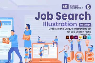 Recherche d'emploi Pack d'Illustrations