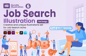 Recherche d'emploi Pack d'Illustrations