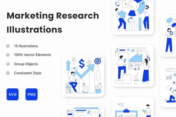 Recherche marketing II Pack d'Illustrations