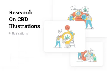 Recherche sur le CBD Pack d'Illustrations