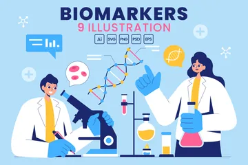 Recherche sur les biomarqueurs Pack d'Illustrations