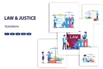 Recht und Gerechtigkeit Illustrationspack