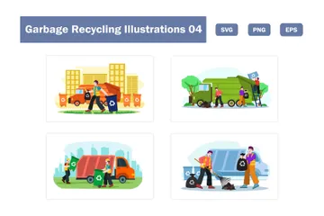 Reciclagem de Lixo Pacote de Ilustrações