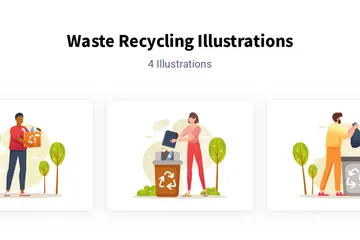 Reciclagem de lixo Pacote de Ilustrações
