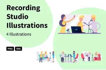 Recording Studio Illustration Pack