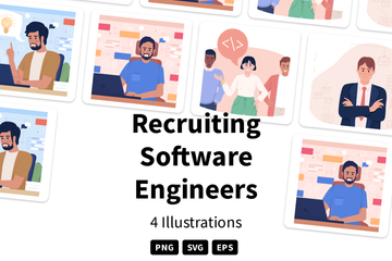 Recruiting Software Engineers Illustration Pack