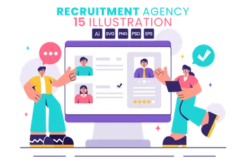 Recruitment Agency Illustration Pack