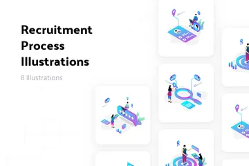 Recruitment Process Illustration Pack