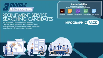 Recruitment Service Searching Candidates Illustration Pack