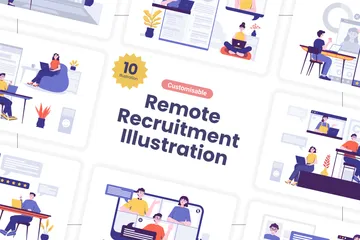 Recrutamento remoto Pacote de Ilustrações