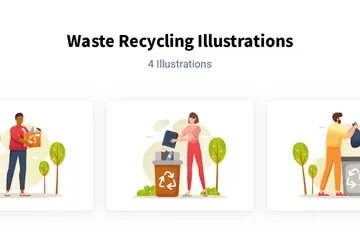 Le recyclage des déchets Pack d'Illustrations