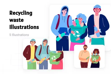 Recycling Waste Illustration Pack