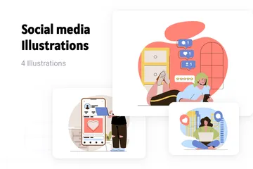 Medios de comunicación social Paquete de Ilustraciones