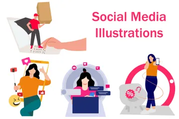 Medios de comunicación social Paquete de Ilustraciones