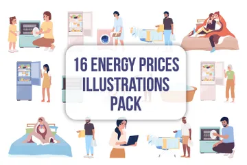Reducing Home Energy Bills Illustration Pack