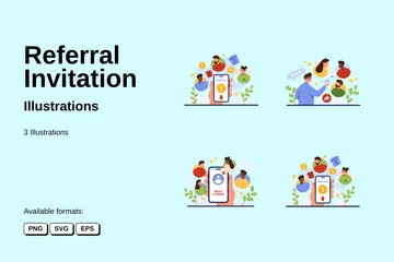 Referral Invitation Illustration Pack