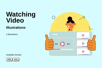 En train de regarder la vidéo Pack d'Illustrations