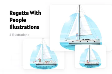 Regatta With People Illustration Pack