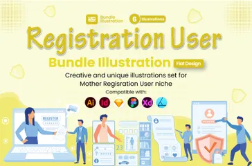 Registrierung Benutzer Illustration Pack