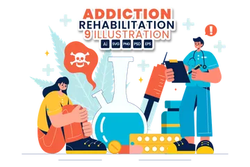 Réadaptation aux addictions Pack d'Illustrations