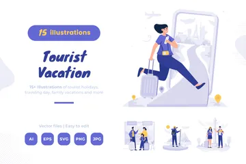 Touristischer Urlaub Illustrationspack