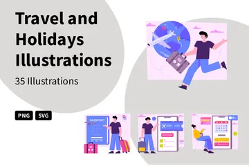 Reisen und Urlaub Illustration Pack