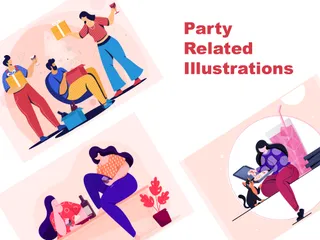 Relacionado con la fiesta Paquete de Ilustraciones