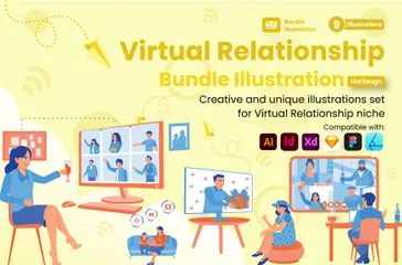 Relation virtuelle Illustration Pack