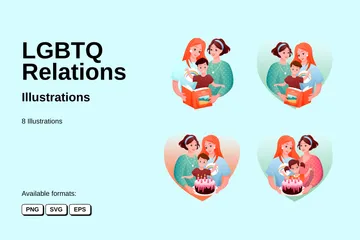 Relations LGBTQ Pack d'Illustrations