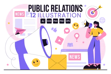 Relations publiques Pack d'Illustrations