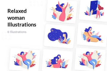 Relaxed Woman Illustration Pack