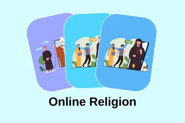 Religion en ligne Pack d'Illustrations