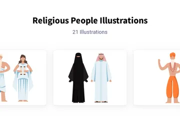 Religiose Menschen Illustrationspack