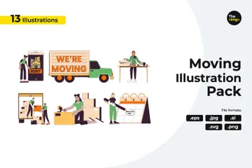 Relocation Moving Illustration Pack