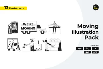 Relocation Moving Illustration Pack